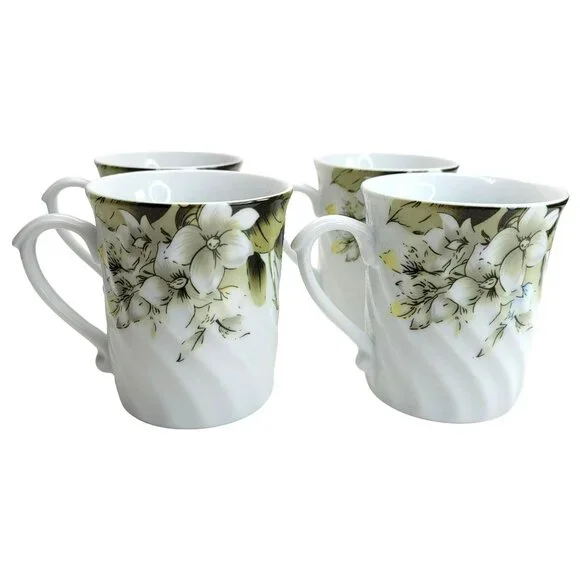 Sorelle Floral Coffee Mug Tea Cup Set Floral Fine Porcelain China Pretty! PD001 - Picture 2 of 10